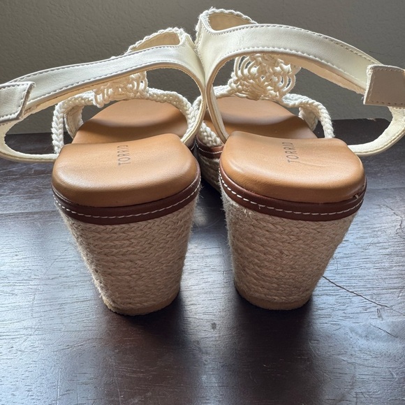 Torrid Knit Cream Wedge Sandals - Picture 6 of 7